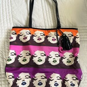 Betsey Johnson Marilyn pop art tote bag